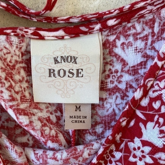 NWOT Knox Rose Spaghetti Strapped & ruffled Floral Midi Dress with Waist Tie - M - Picture 2 of 8